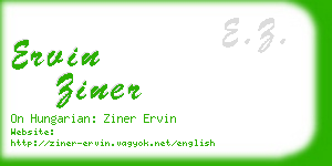 ervin ziner business card